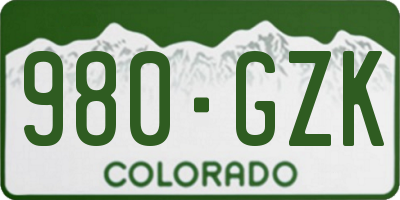 CO license plate 980GZK