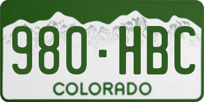 CO license plate 980HBC