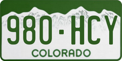 CO license plate 980HCY