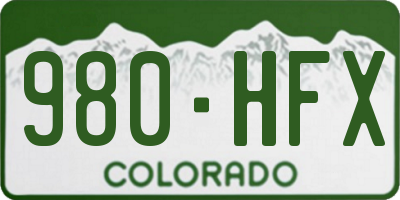 CO license plate 980HFX