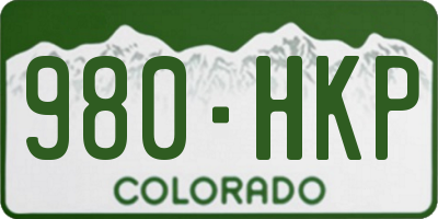 CO license plate 980HKP