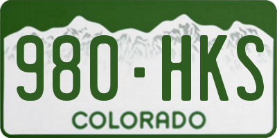 CO license plate 980HKS