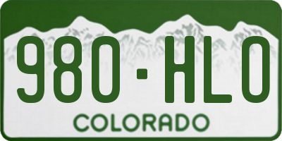 CO license plate 980HLO