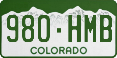 CO license plate 980HMB