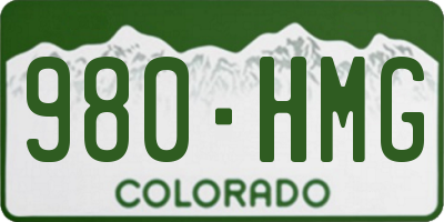 CO license plate 980HMG