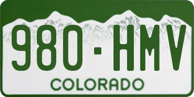 CO license plate 980HMV