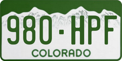 CO license plate 980HPF