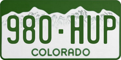 CO license plate 980HUP