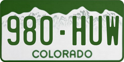 CO license plate 980HUW