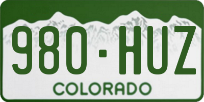 CO license plate 980HUZ