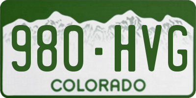 CO license plate 980HVG