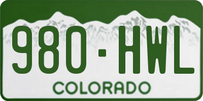 CO license plate 980HWL