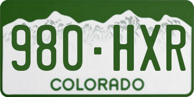CO license plate 980HXR