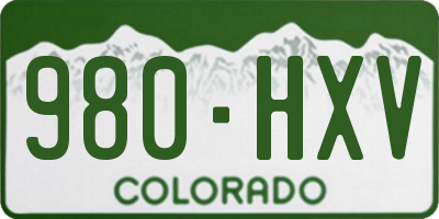 CO license plate 980HXV