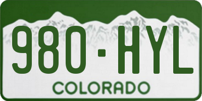 CO license plate 980HYL