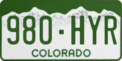 CO license plate 980HYR