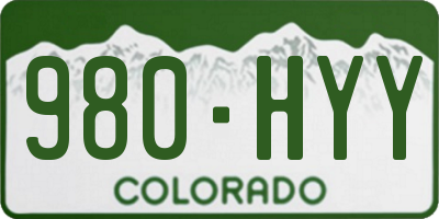 CO license plate 980HYY