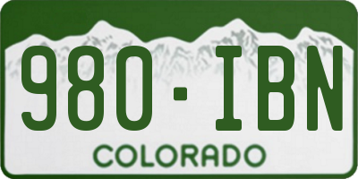CO license plate 980IBN