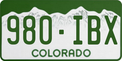 CO license plate 980IBX