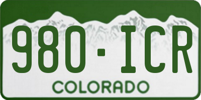CO license plate 980ICR