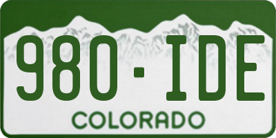 CO license plate 980IDE