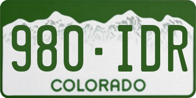 CO license plate 980IDR