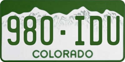 CO license plate 980IDU