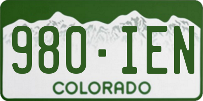 CO license plate 980IEN