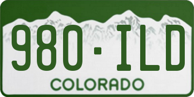 CO license plate 980ILD