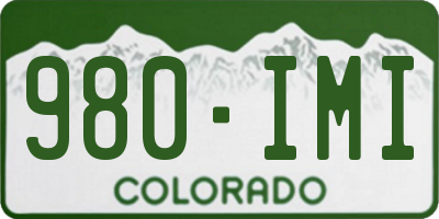 CO license plate 980IMI