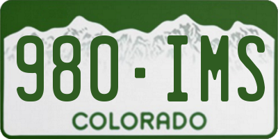 CO license plate 980IMS