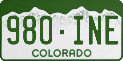 CO license plate 980INE