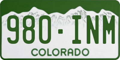 CO license plate 980INM