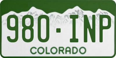 CO license plate 980INP