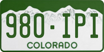 CO license plate 980IPI