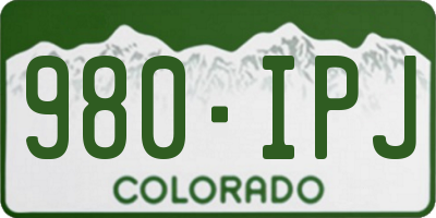 CO license plate 980IPJ