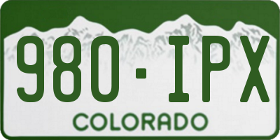 CO license plate 980IPX