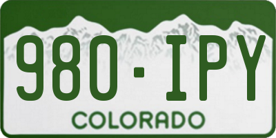 CO license plate 980IPY