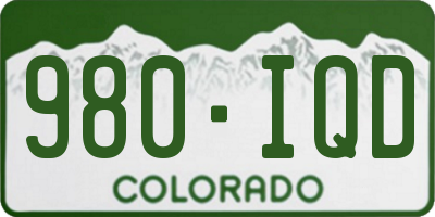 CO license plate 980IQD