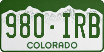 CO license plate 980IRB