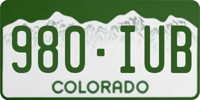 CO license plate 980IUB