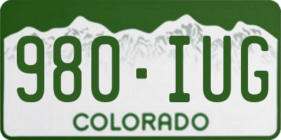CO license plate 980IUG