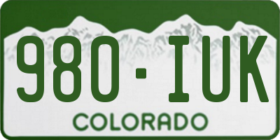 CO license plate 980IUK