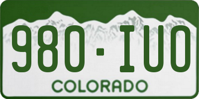 CO license plate 980IUO