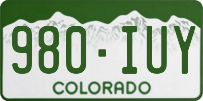 CO license plate 980IUY