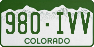 CO license plate 980IVV