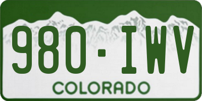 CO license plate 980IWV