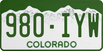 CO license plate 980IYW