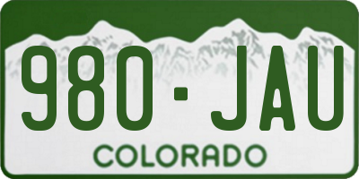 CO license plate 980JAU