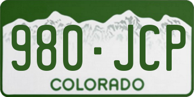 CO license plate 980JCP